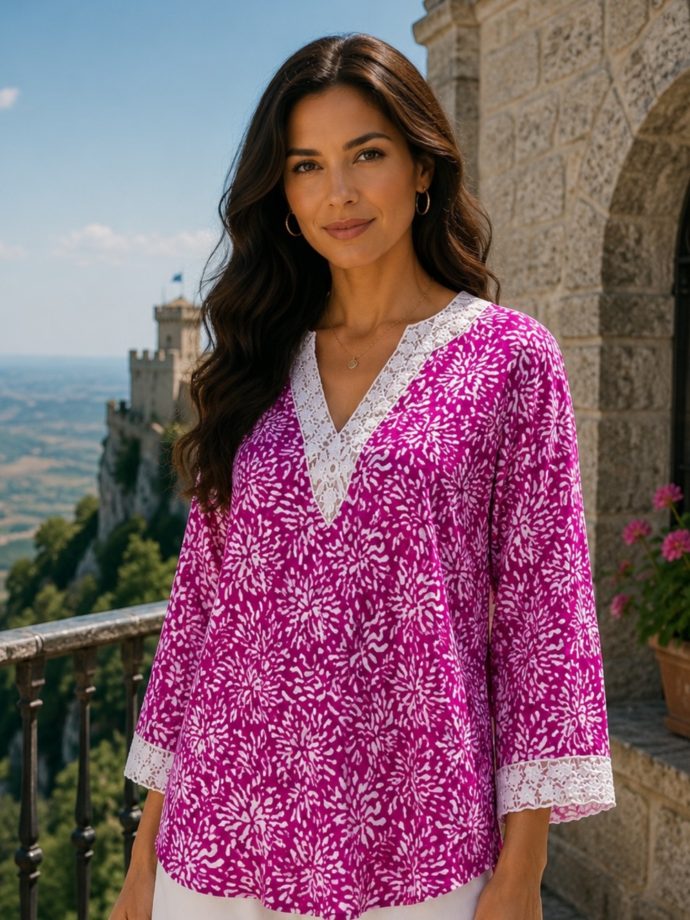 💜C.D. Daniels Women's Fuchsia Tunic Top